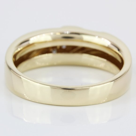 Vintage 10k Yellow Gold Men's Diamond Wedding Band Ring by SHR Jewelry - Picture 4 of 6